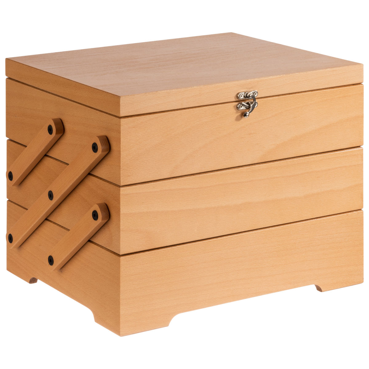 APS Buffet Box SEWING BASKET, Eichenholz 70.5x37x53.5 cm (LxBxH); braun/schwarz