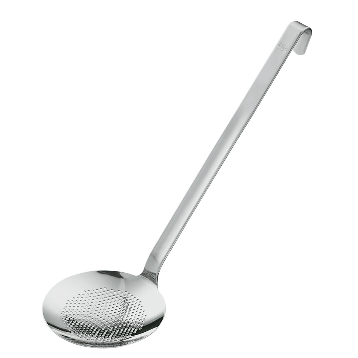 RÖSLE Haken Schaumlöffel flach fein gelocht 36x12x8 cm (LxBxH); silber