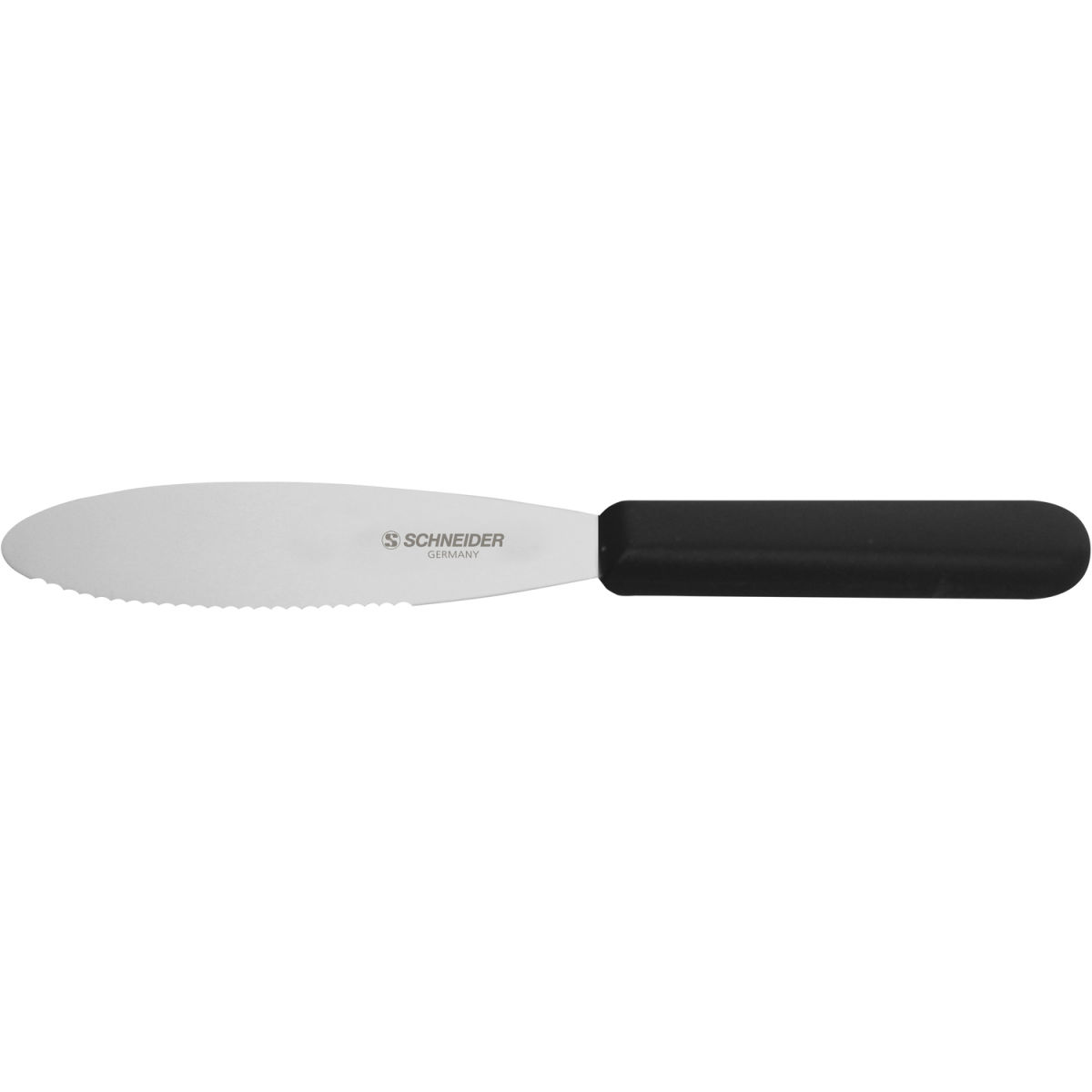 Schneider Streichmesser mit Wellenschliff Klingenlänge 9 cm, 9 cm (L); schwarz