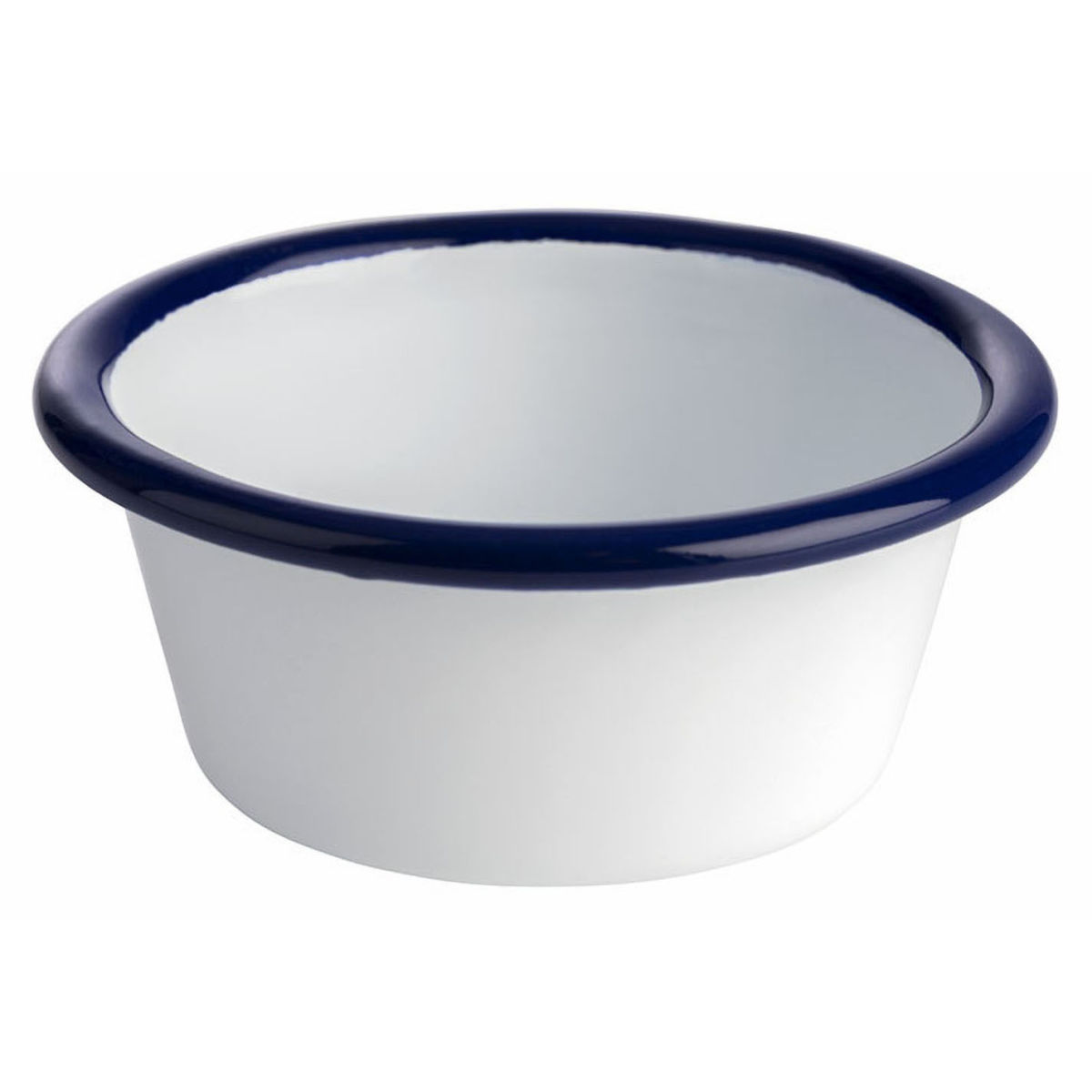 APS Schale ENAMELWARE, emailliertes Stahlblech, rund 80 ml, 8x8x8x3.5 cm (LxBxØxH); weiß/blau; rund; 12 Stück / Pack