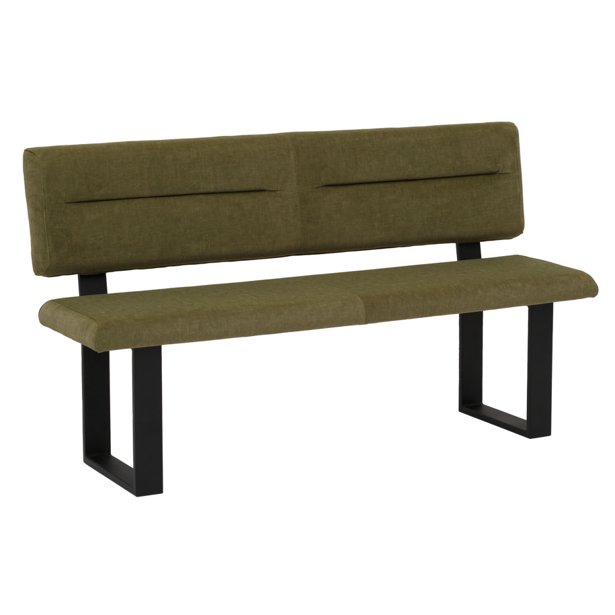 Mayer Sitzmöbel Sitzbank 4133 160x60x91 cm (BxTxH); Sitz moosgrün, Gestell schwarz