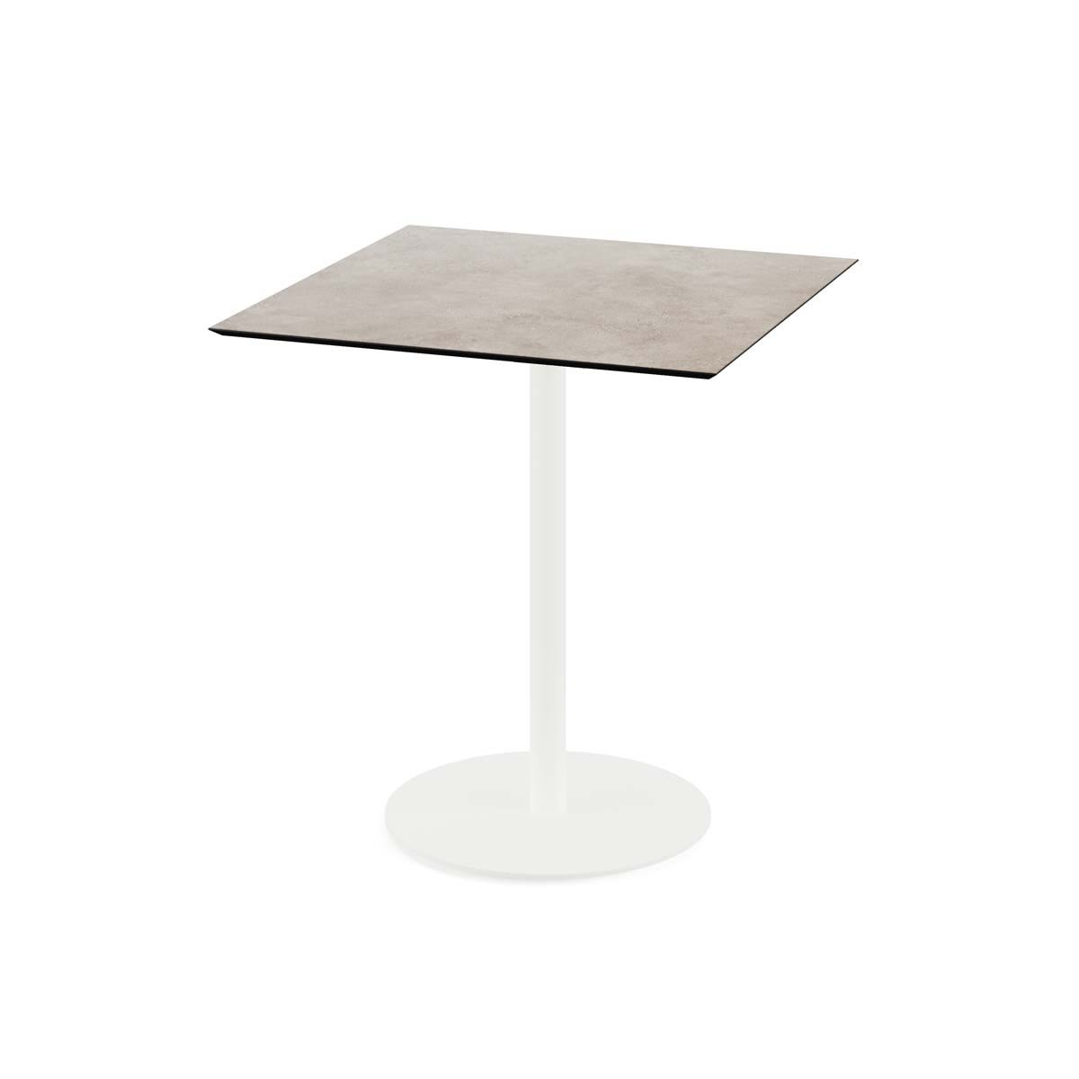 Feros Terrassentisch Urban Weiß Gestell + HPL quadratisch 70x70x73.2 cm (LxBxH); sand; quadratisch