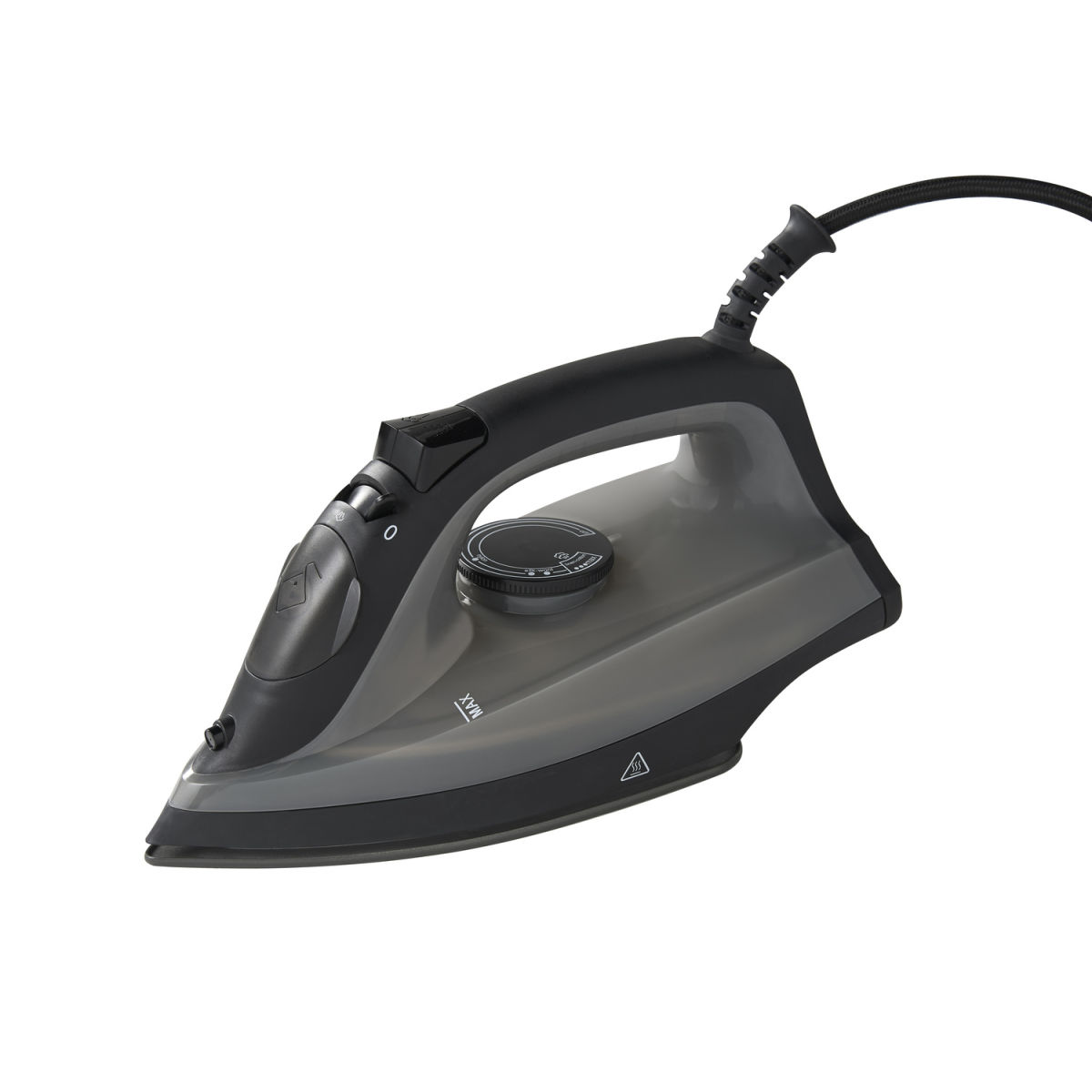 Ferro da stiro a vapore 1600W (Y-879) in nero - presa EU CORBY; 10.5x26x12 cm (LxLxH); nero