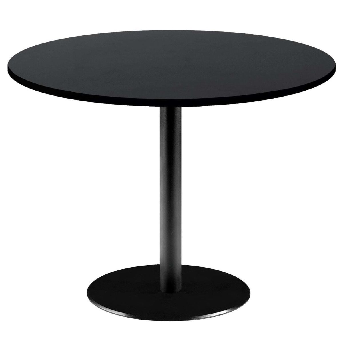 RestooTab Tisch Rome XL rund - Dekor Uni 75x120 cm (HxØ); Platte schwarz, Gestell schwarz; rund