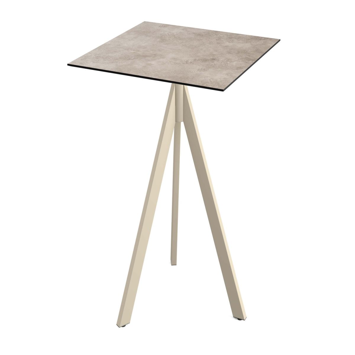 Tavolo alto Infinity Tripod base + HPL 70x70 cm Feros; 70x70x110 cm (LxLxH); sabbia; quadrata