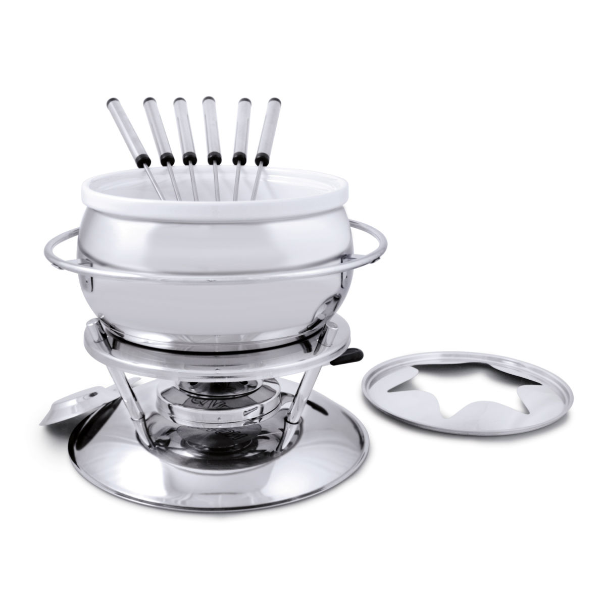 Swissmar Züri Fondue Set Edelstahl, 11 teilig 25x20.9 cm (BxH); silber; 4 Stück / Pack
