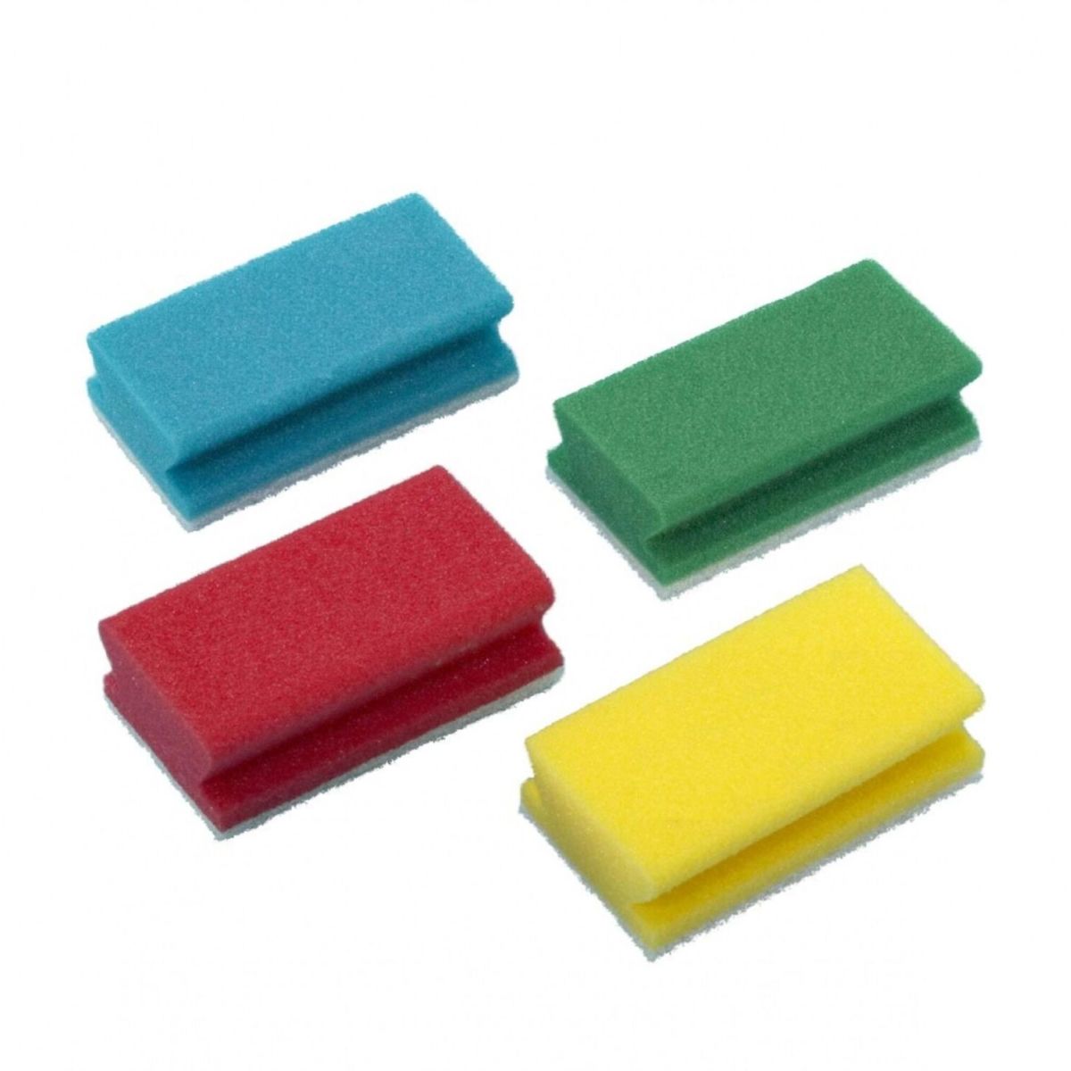 Diversey TASKI Schwamm, Padschwamm mit kratzfreiem, weissem Pad, 130 x 75 x 45 mm blau; 10 Stück / Pack