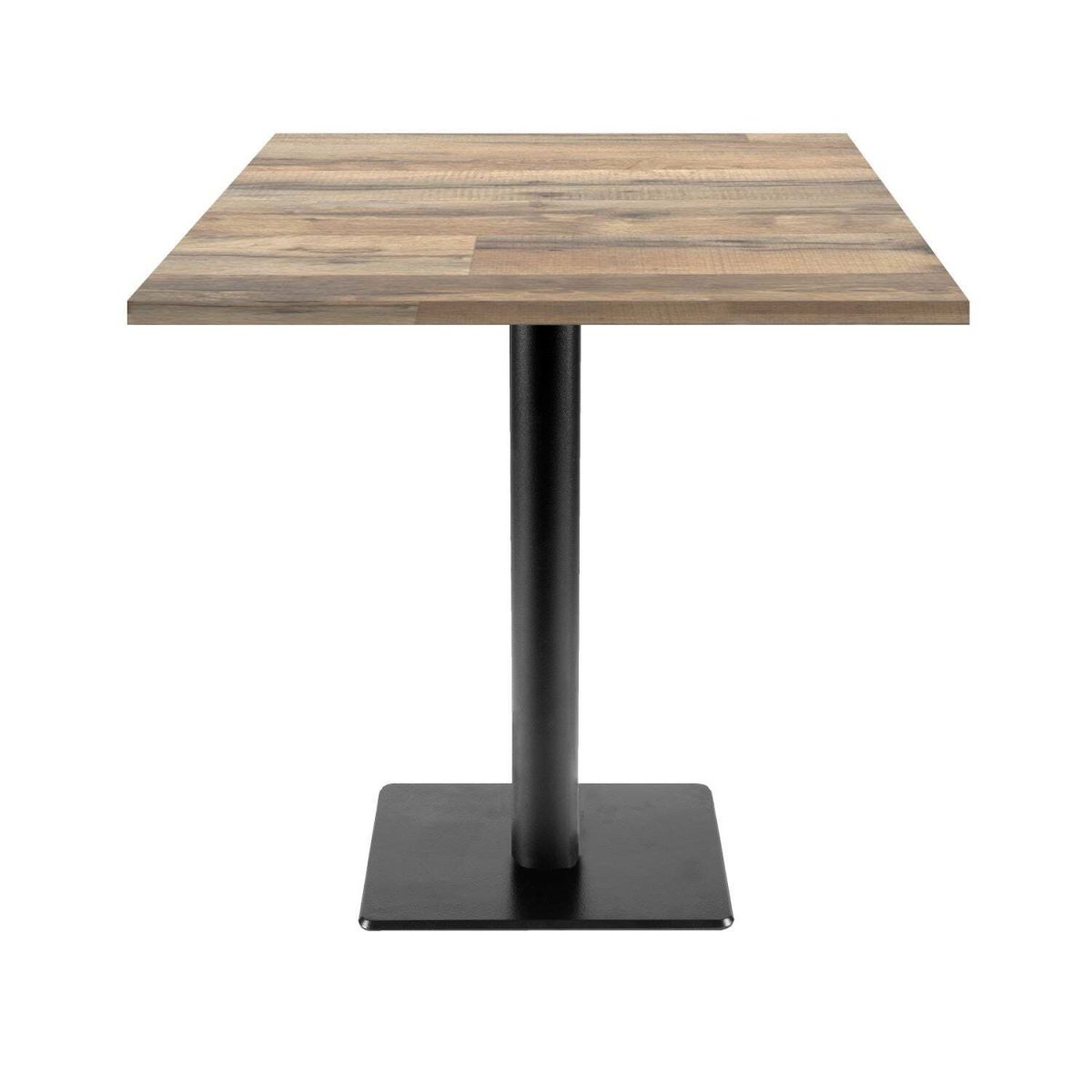 Tavolo Milano-T quadrato - laminato legno & tinta unita RestooTab; 70x70x75 cm (LxLxH); quercia/marrone vintage; quadrata