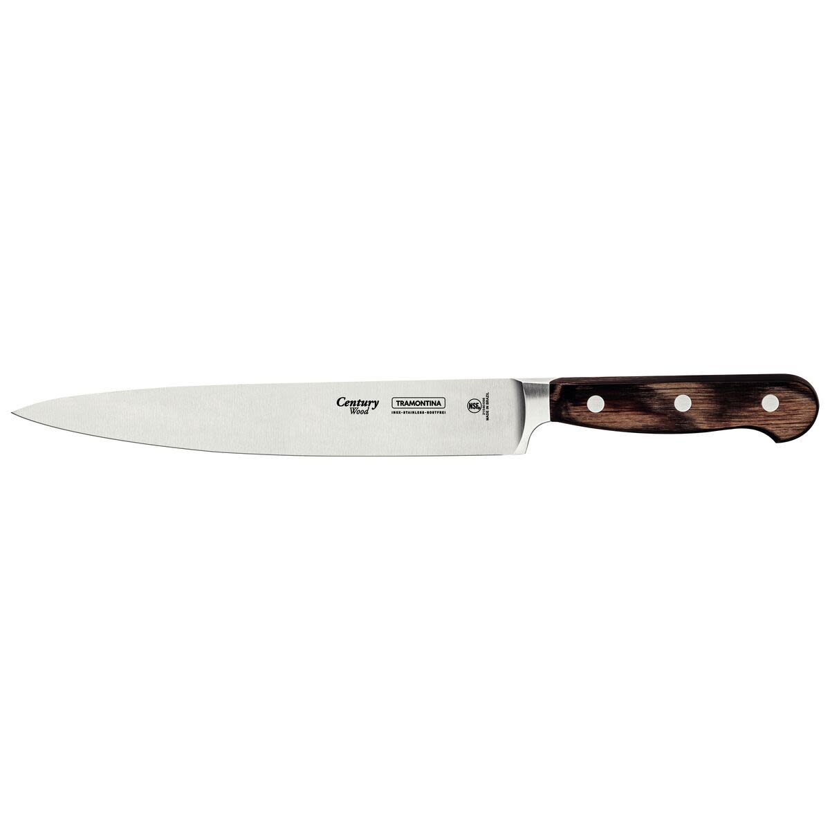 TRAMONTINA Tranchiermesser Century Wood Klingenlänge 21 cm, 33.3 cm (L); silber/braun