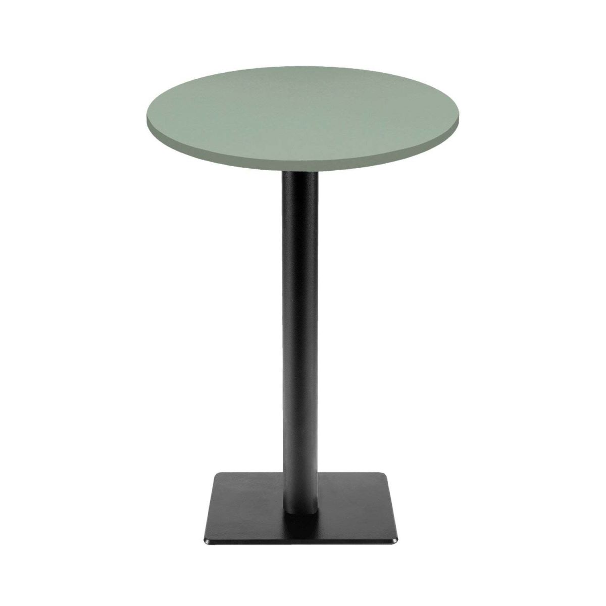 Tavolo alto Milano-T rotondo - laminato legno & tinta unita RestooTab; 113x60 cm (HxØ); verde chiaro; rotonda