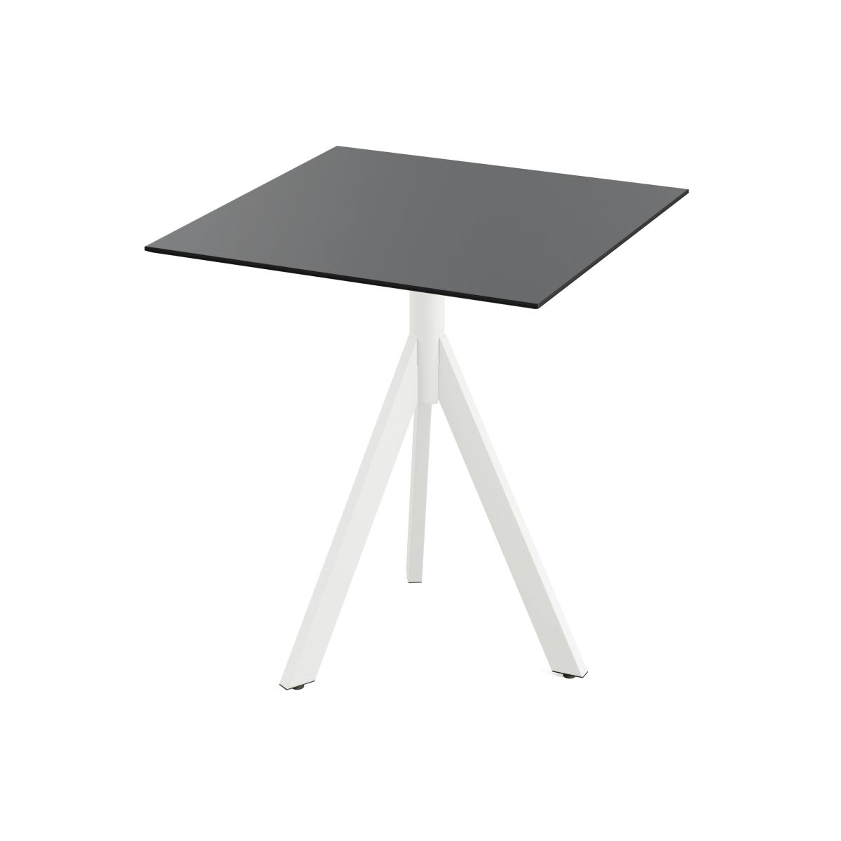 Feros Infinity Tripod Terrassentisch frame + HPL 70x70 cm 70x70x74 cm (LxBxH); weiß/schwarz; quadratisch