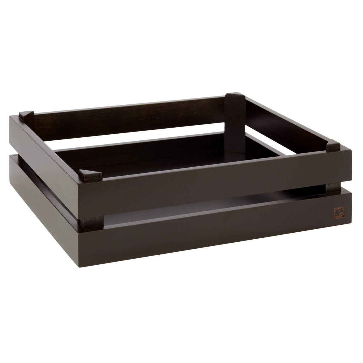 APS Holzbox SUPERBOX, Akazienholz GN 2/4 GN 1/2, 35x29x10.5 cm (LxBxH); schwarz; rechteckig