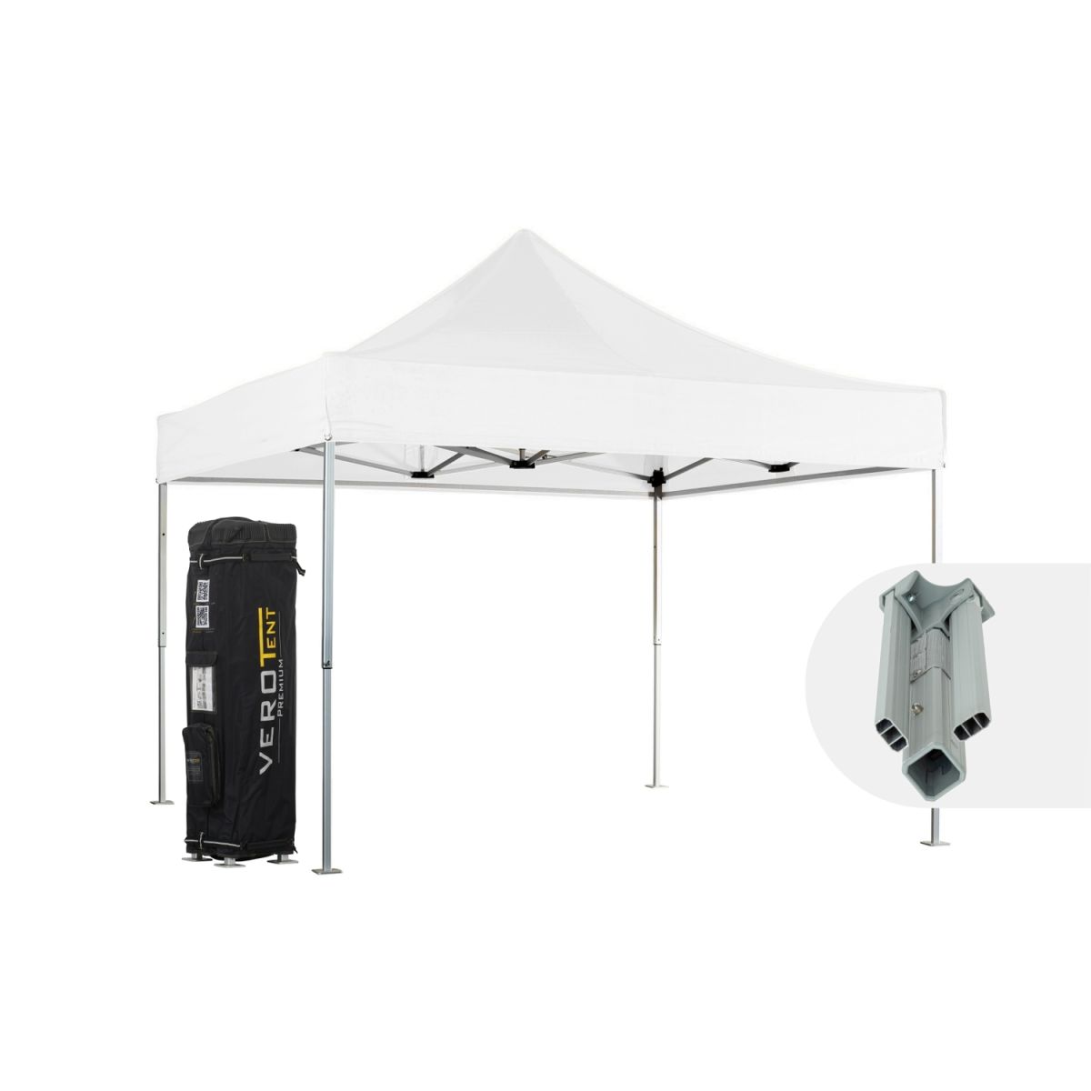 VeroTENT VeroTENT Faltpavillon 4x4m Classic mit Dach 400x400x400 cm (LxBxH); weiß