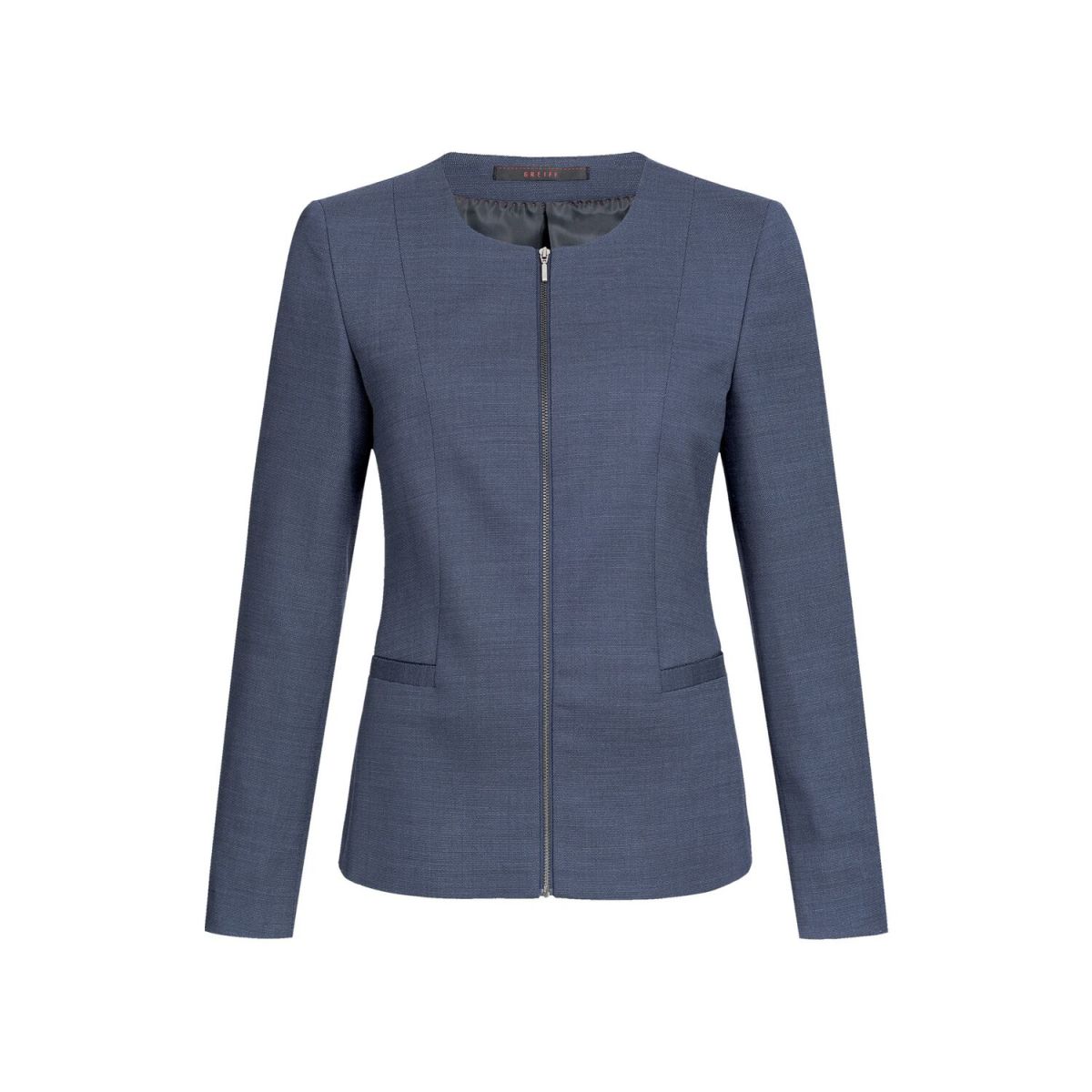 GREIFF Damen-Blazer RF Modern 37.5 Rundhalsausschnitt Kleidergröße 34; blau