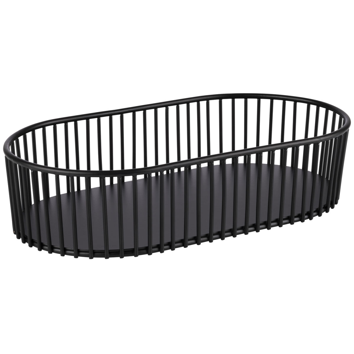 APS Ovale mand; 29x16x7 cm (LxBxH); zwart; rond
