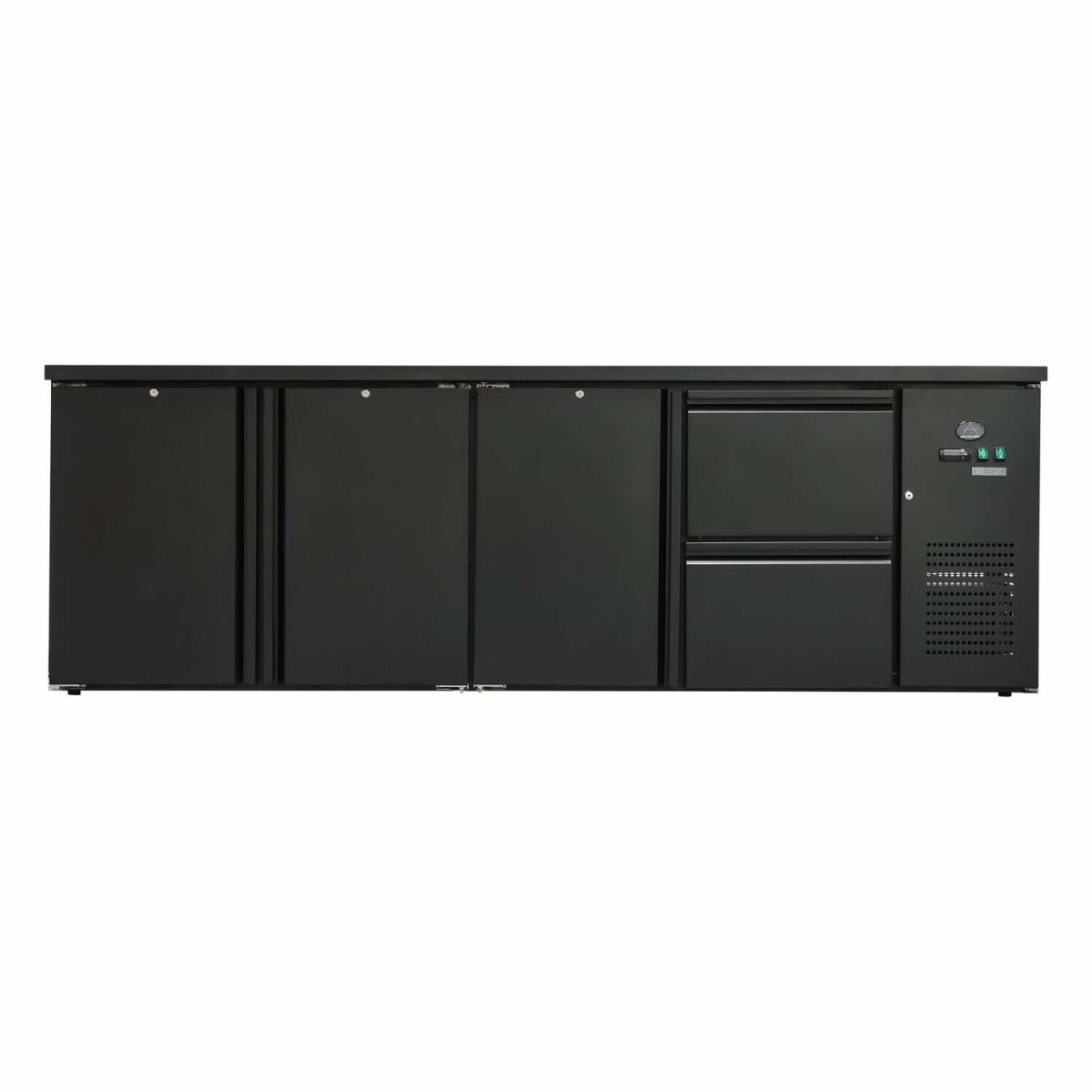 A&S Polarny Flaschenkühltisch 600 Liter, Schwarz; 600000 ml, 446000 ml, 254.5x84x52 cm (BxHxT); schwarz