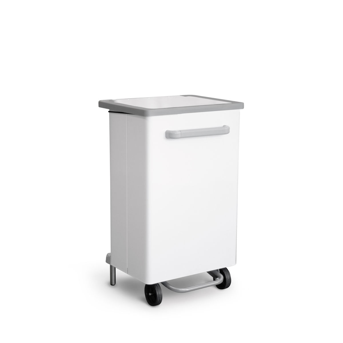 STIL CASA Stil Casa Tret-Abfalleimer, Stahl lackiert, Frontöffnung, elastischer Beutelhalter 110 l, 47x37x83 cm (LxBxH); weiß