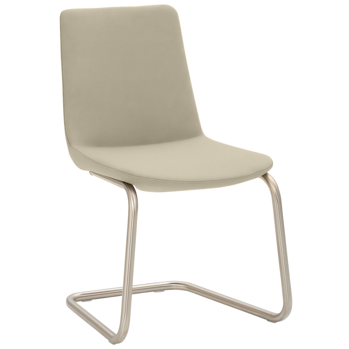Mayer Sitzmöbel Freischwinger Stuhl Mikrofaser-Stoff 53x54x87 cm (BxTxH); Sitz taupe, Gestell edelstahl