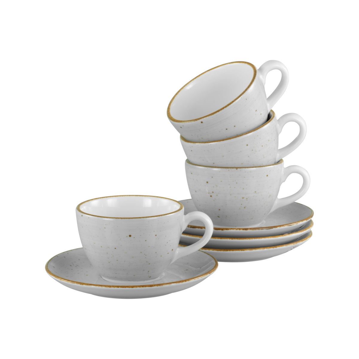 CreaTable Vintage Nature - Kaffeetassen-Set 8-tlg steingrau
