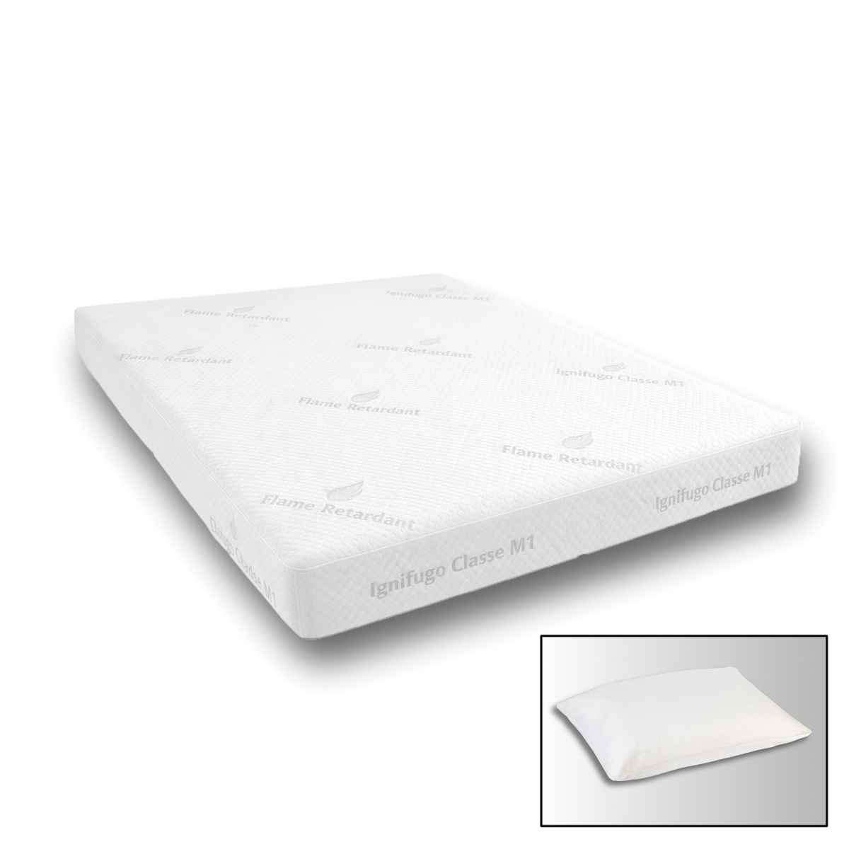 Coprimaterasso Jersey IGNIFUGO Elasticizzato, Coprimaterasso Anallergico in Poliestere, certificato e omologato Made in Italy, Lombarda Trapunte; 90x200 cm (LxL); bianco; 6 pz. / Pacco