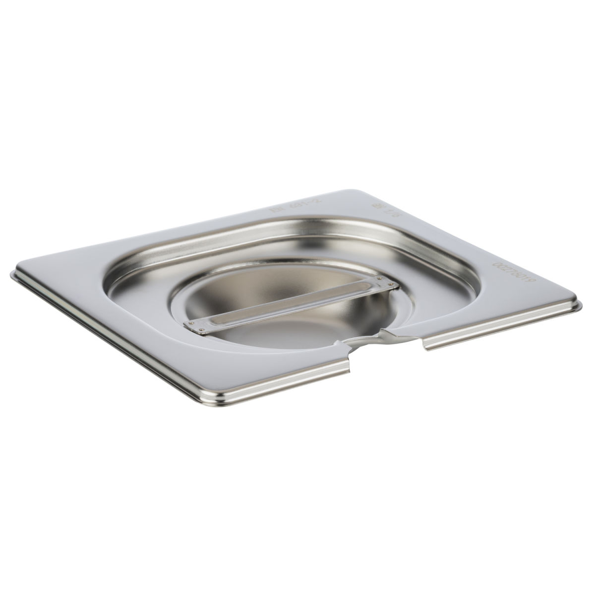 APS GN 1/6 Deckel mit Löffelaussparung, Edelstahl GN 1/6, 17.5x16 cm (LxB); silber; rechteckig