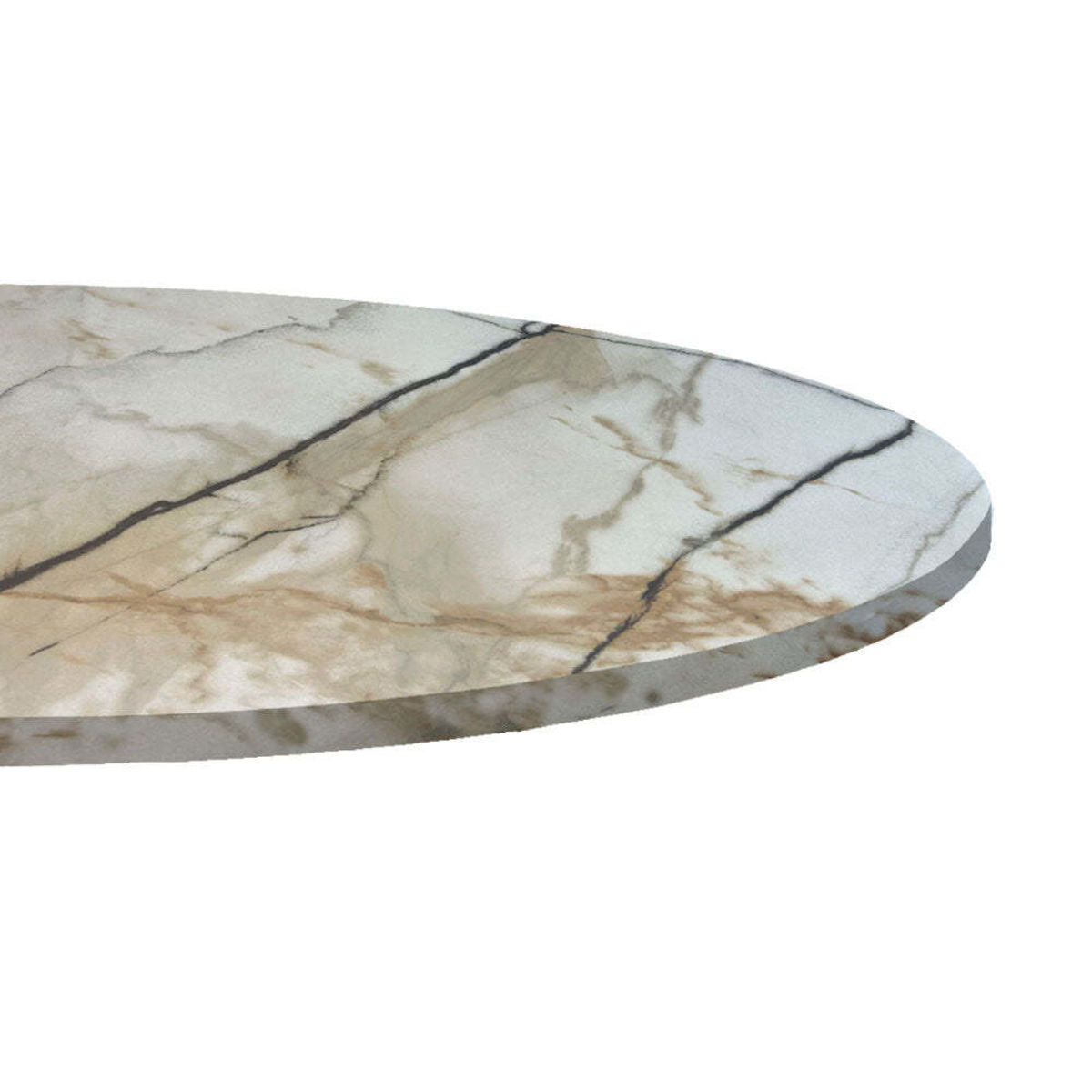 Piano tavolo rotondo, decoro in marmo RestooTab; 120x120 cm (LxL); bianco lana/grigio/marmorizzato; rotonda