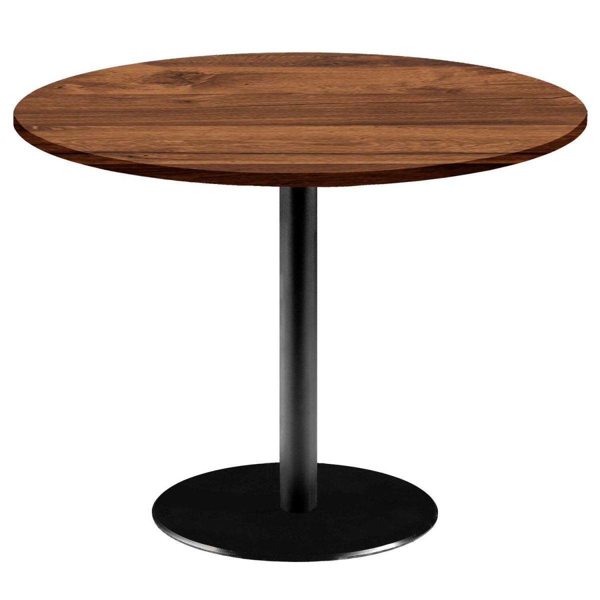 RestooTab Tisch Rome XL rund - Dekor Holz 75x120 cm (HxØ); Platte eiche wenge, Gestell schwarz; rund