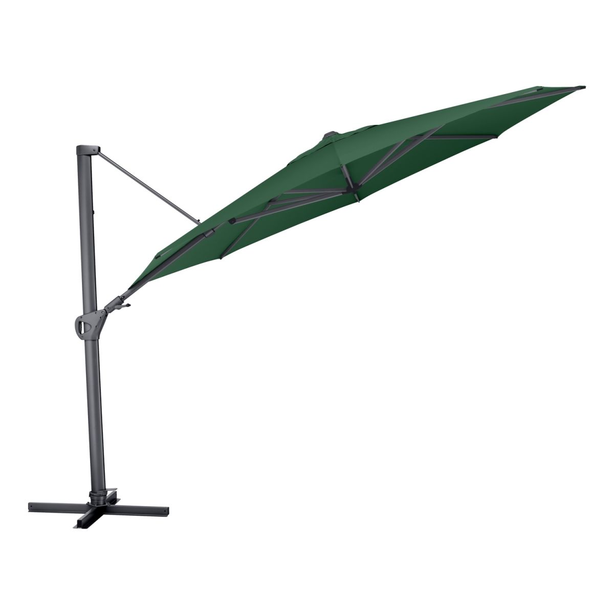 KETTLER Schirm UPF 50+ EASY SWING , mit PU-Beschichtung 350x350x350x260 cm (LxBxØxH); grün; Gestell anthrazit; rund; 3 Stück / Pack
