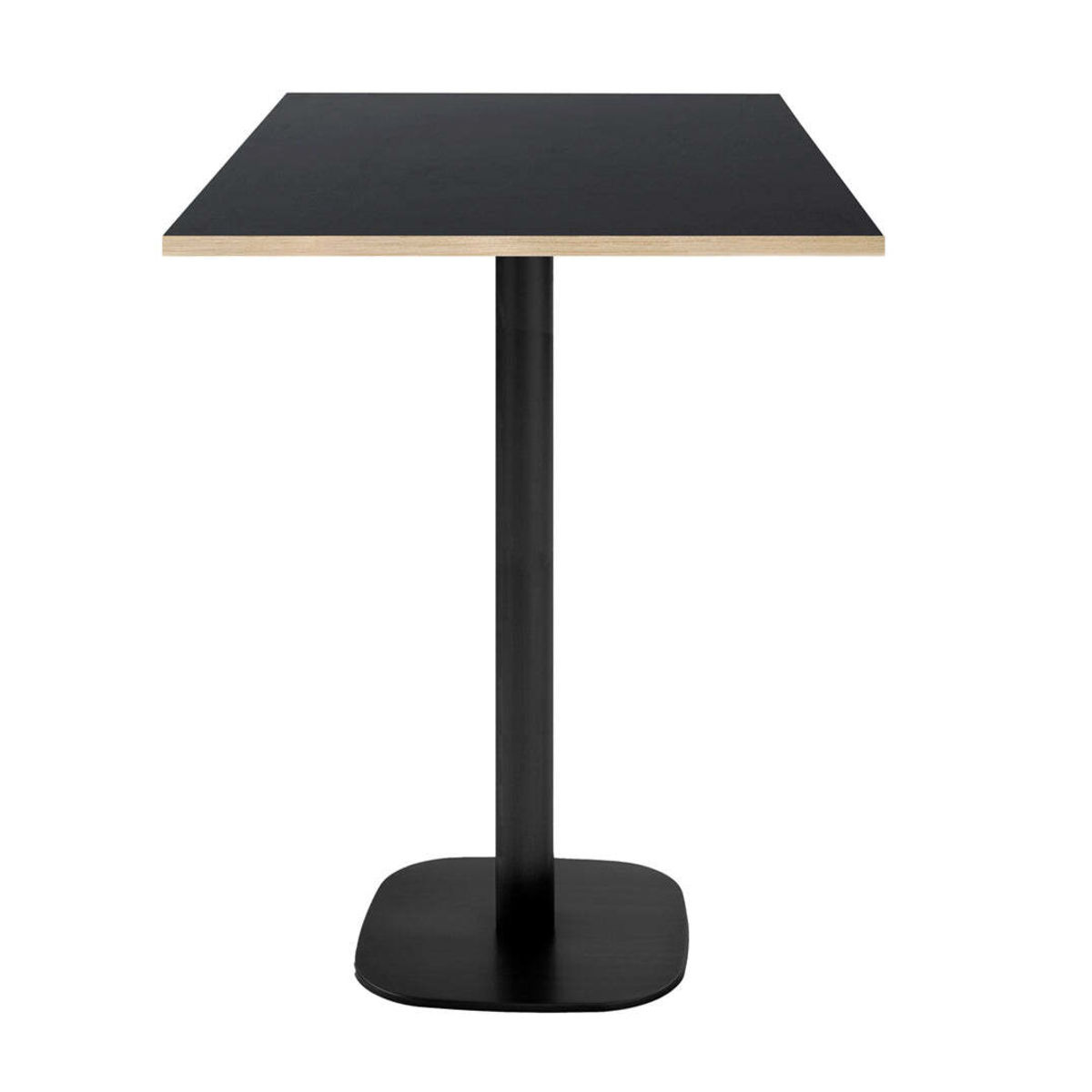 RestooTab Stehtisch Round quadratisch - Kanten messingfarben 60x60x113 cm (LxBxH); Platte schwarz, Gestell schwarz; quadratisch