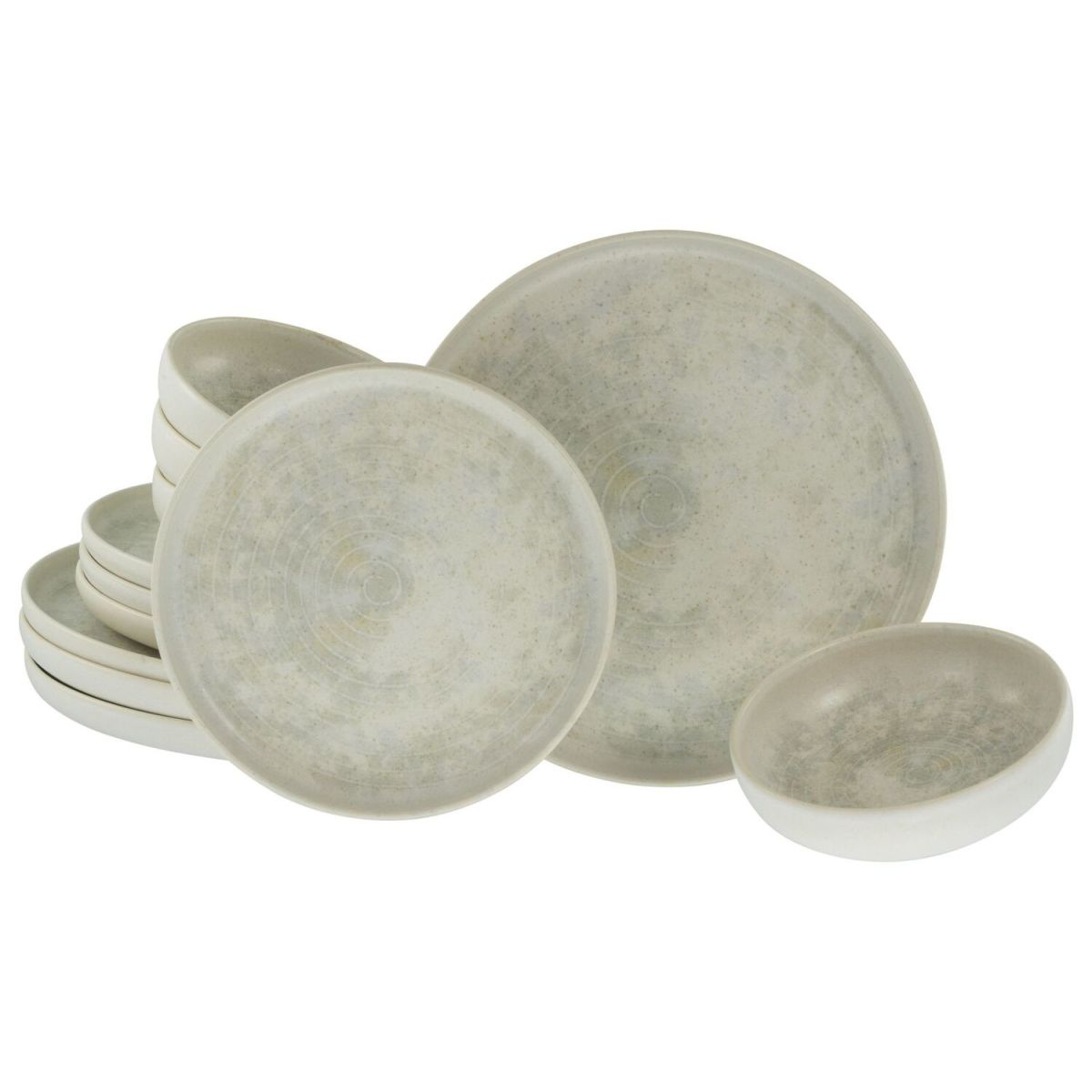 Uno grey - set di piatti 12 pezzi CreaTable; crema