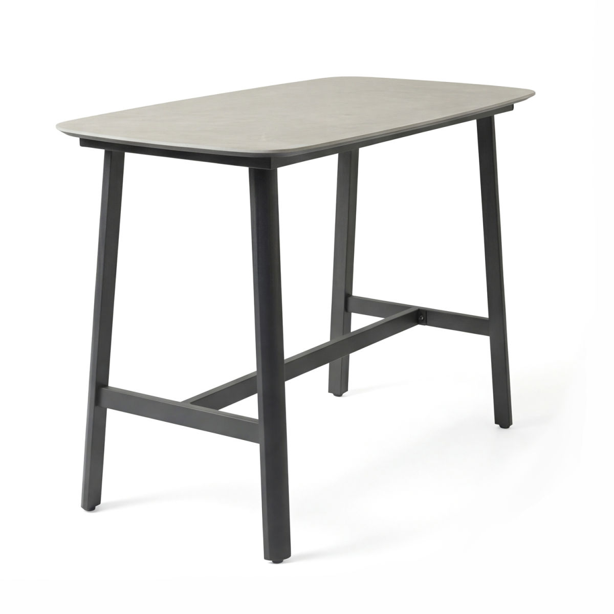 Tavolo alto Belfort da esterno Barths; 80x160x108 cm (LxLxH); Piano tavolo grigio, struttura nero; rettangolare