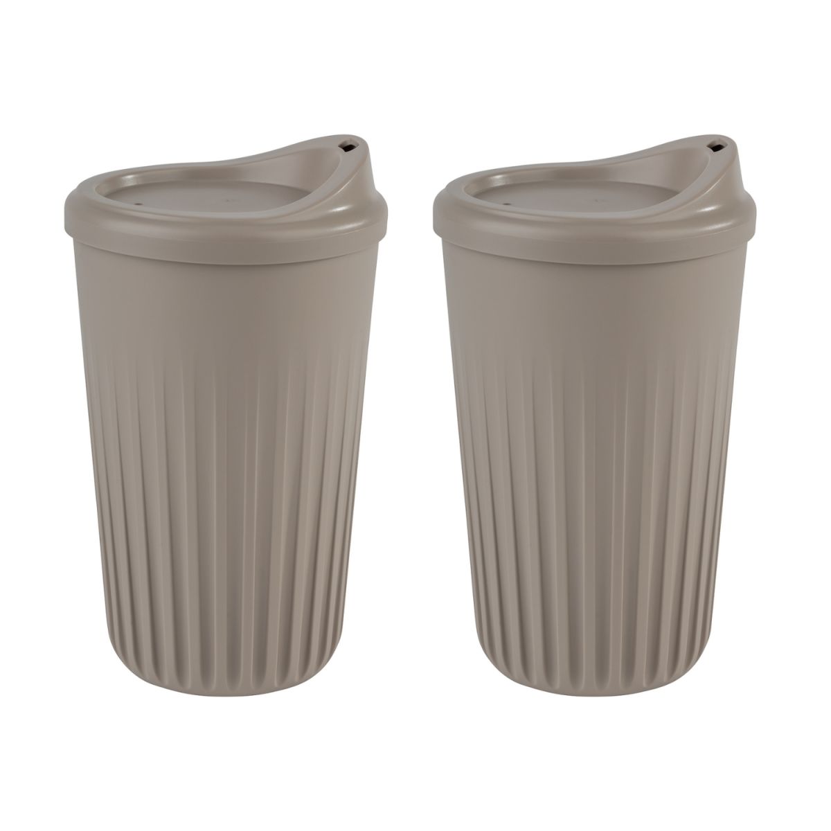 APS Mehrwegbecher TO GO, Polypropylen; 400 ml, 8.5x15 cm (ØxH); beige; rund; 2 Stück / Pack