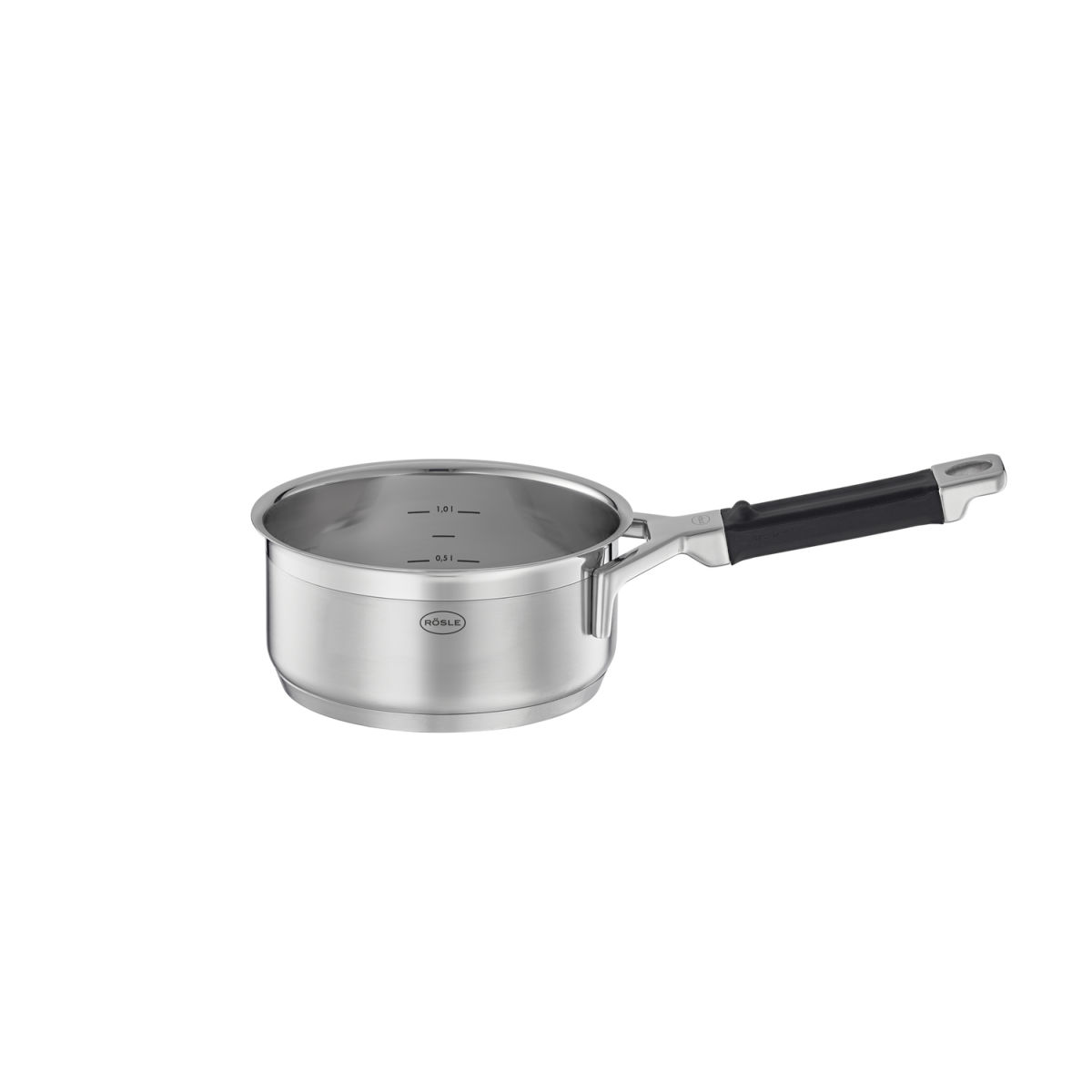 RÖSLE Stielkasserolle Ø 16cm Silence Pro 35x17.5x9 cm (LxBxH); silber/schwarz