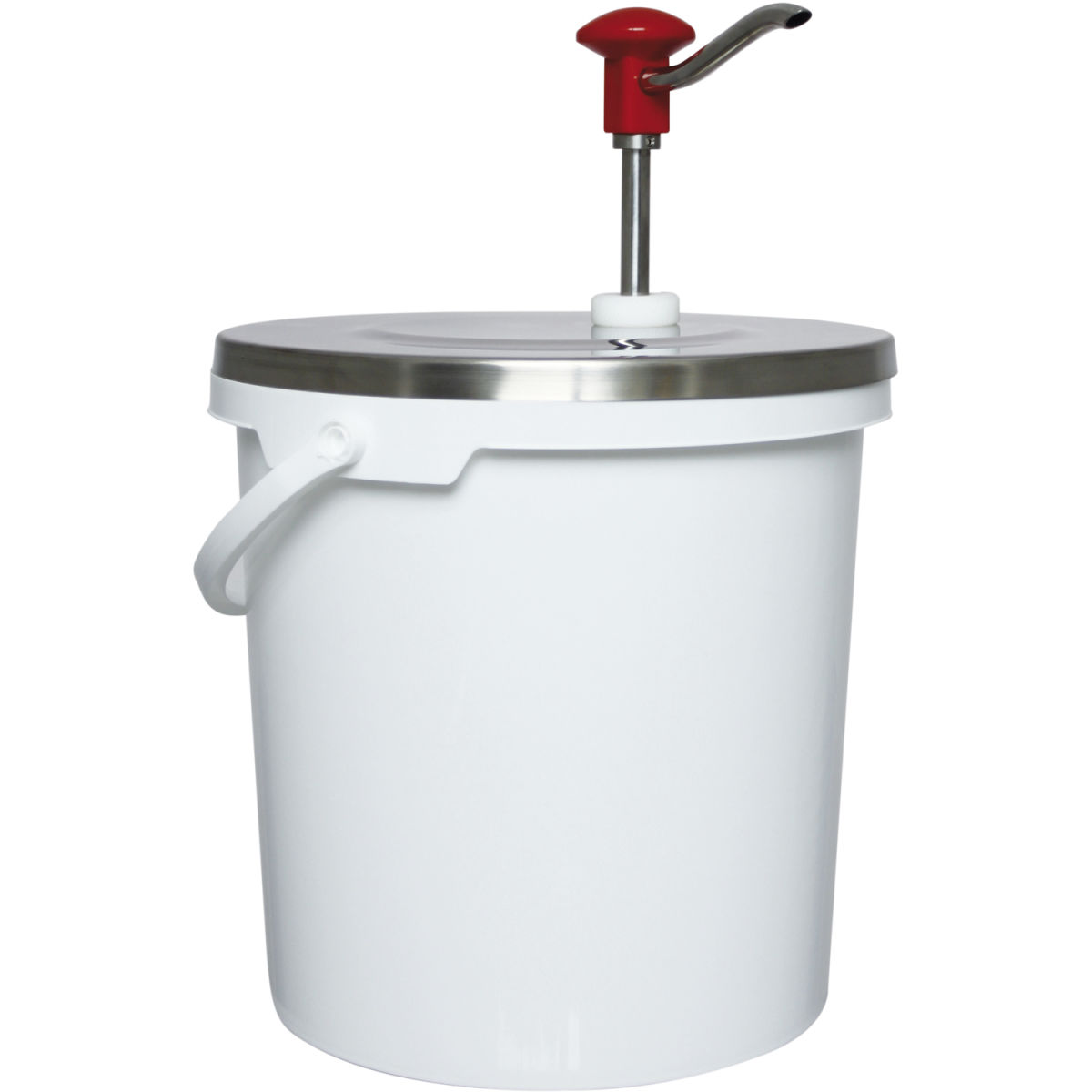 Schneider Druckknopf Dosierspender Edelstahl 10000 ml, 26.5x39 cm (ØxH); rot
