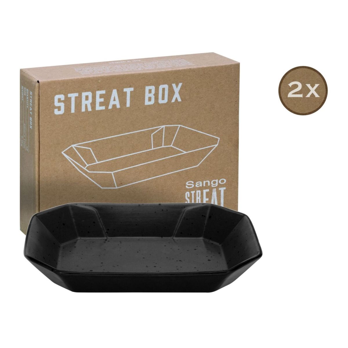 CreaTable STREET FOOD - 2-er Box creme 22x17x3.5 cm (LxBxH); schwarz; 2 Stück / Pack