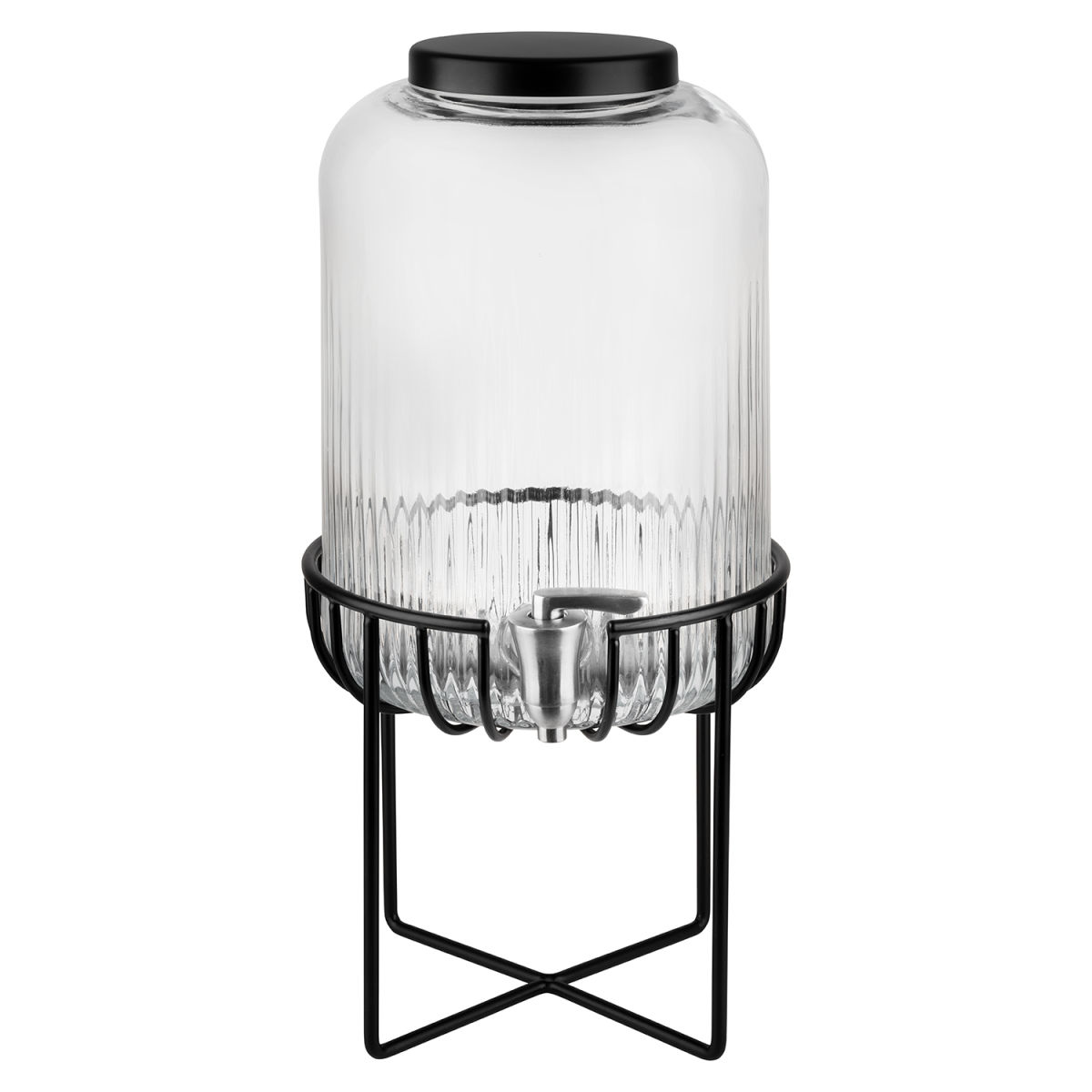 APS Getränkespender URBAN, Glas/Metall; 7000 ml, 22x22x45 cm (LxBxH); transparent/schwarz