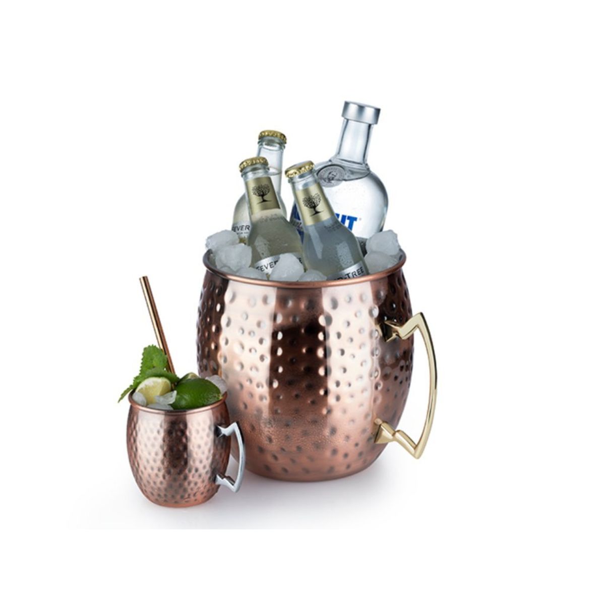 Buddy’s Bar Flaschenkühler,Moscow Mule Becher Optik; 20x25x21 cm (LxBxH); kupfer