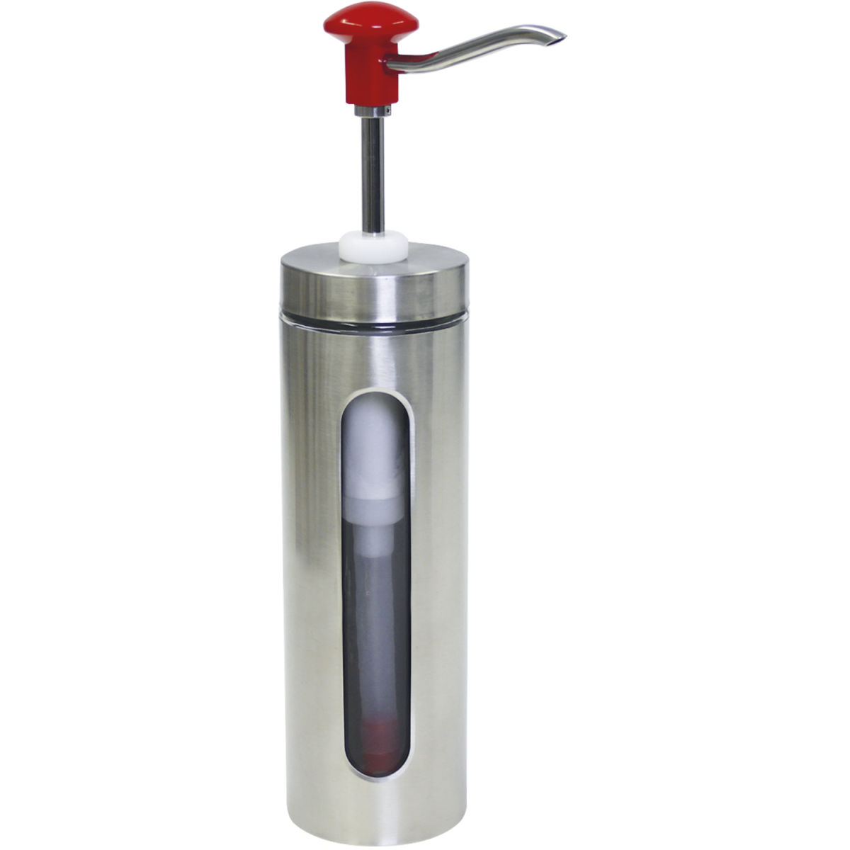 Schneider Druckknopf Dosierspender 2000 ml, 10x45.5 cm (ØxH); rot/edelstahl
