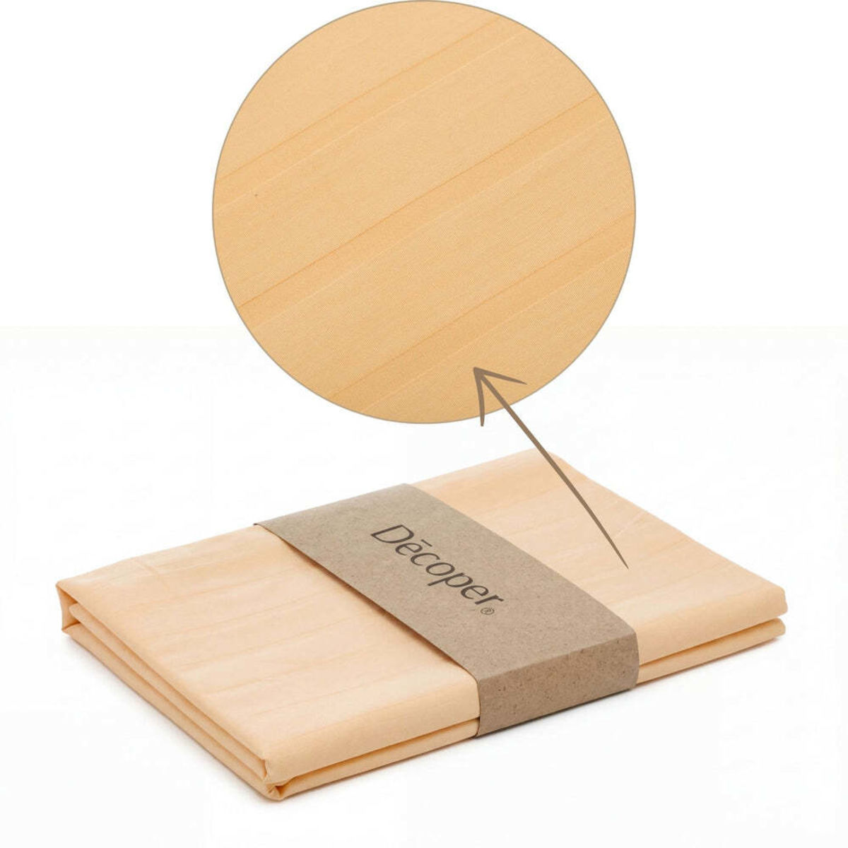 Decoper Streifsatin Bettwäsche Set; 135x200 cm (BxL), 40x80 cm (LxB); gold