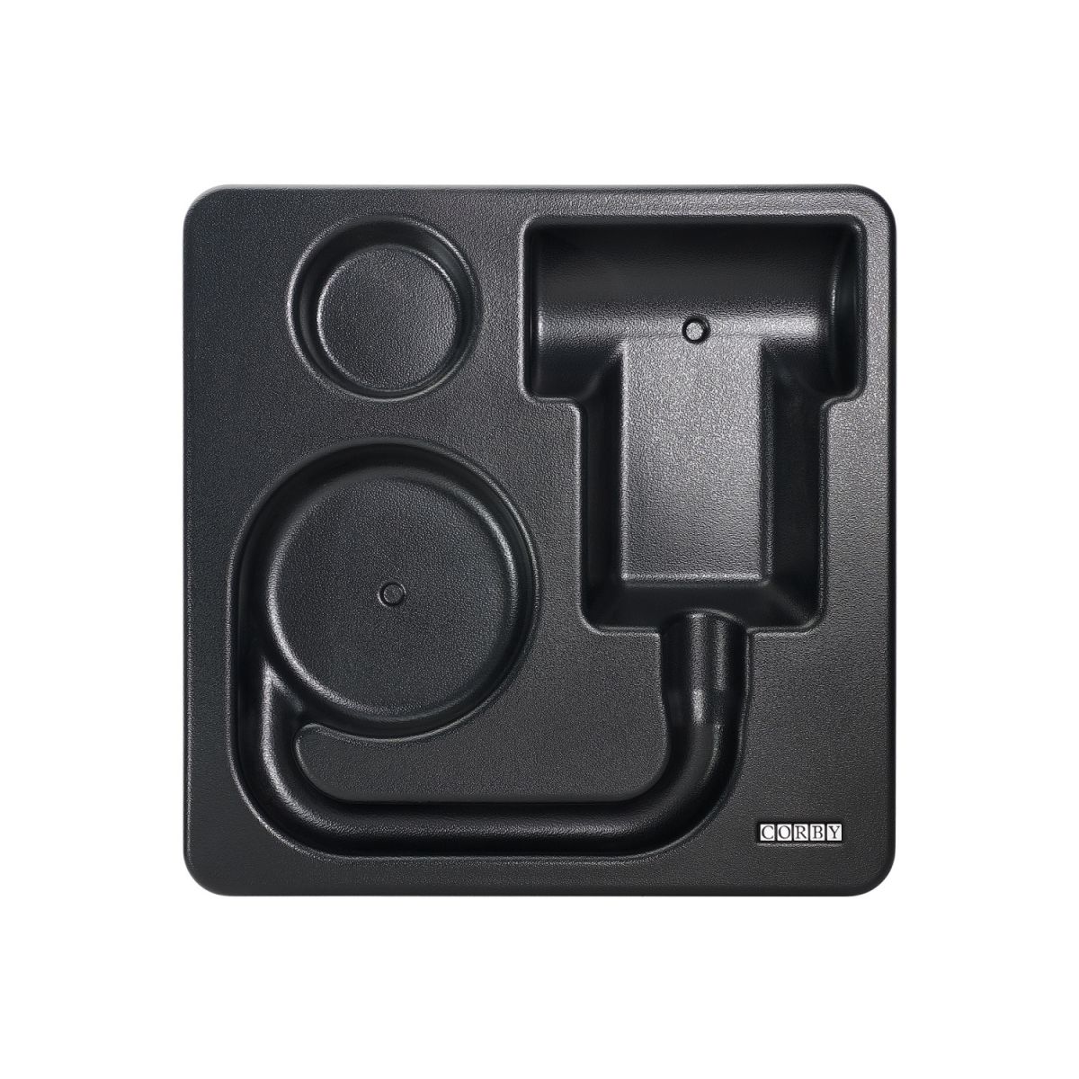Supporto per asciugacapelli Stratus / Montaggio a cassetto CORBY; 32.5x32.5 cm (LxH); nero
