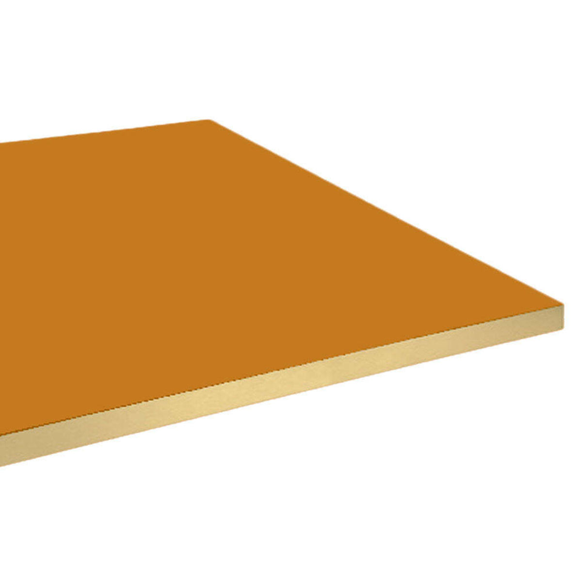 Piano tavolo quadrato, bordi color ottone RestooTab; 60x60 cm (LxL); senape; quadrata