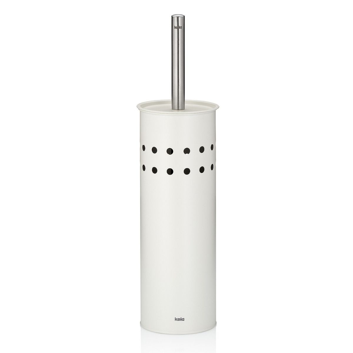 kela Wc-Garnitur Leo Metall altrosa 37,5cm 9,5cmØ 9.5x37.5 cm (ØxH); weiß