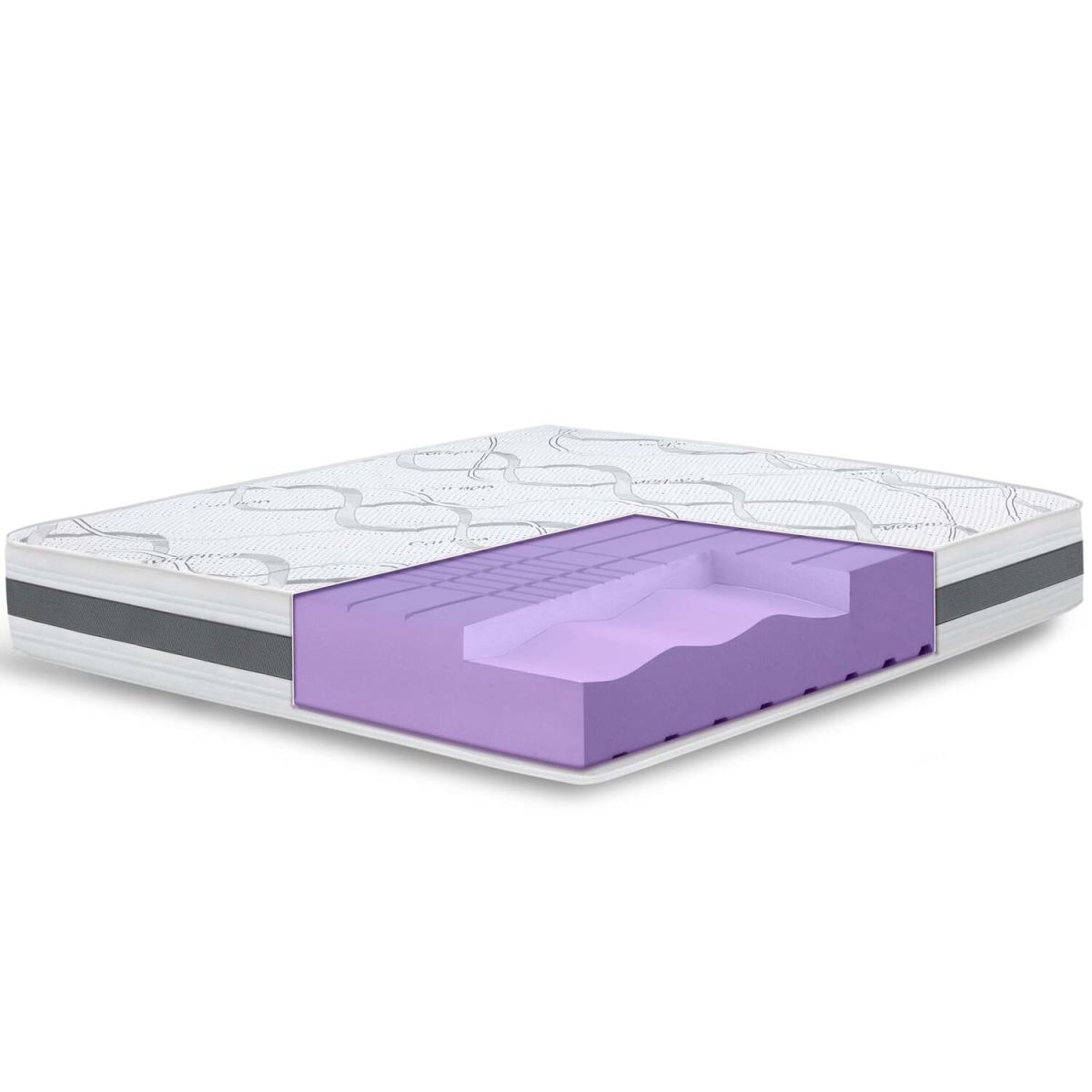 The White Stone Doppelmatratze Carbon Memory, Premium Qualität, Made in Italy 200x200x25 cm (BxLxH); weiß; H3-fest