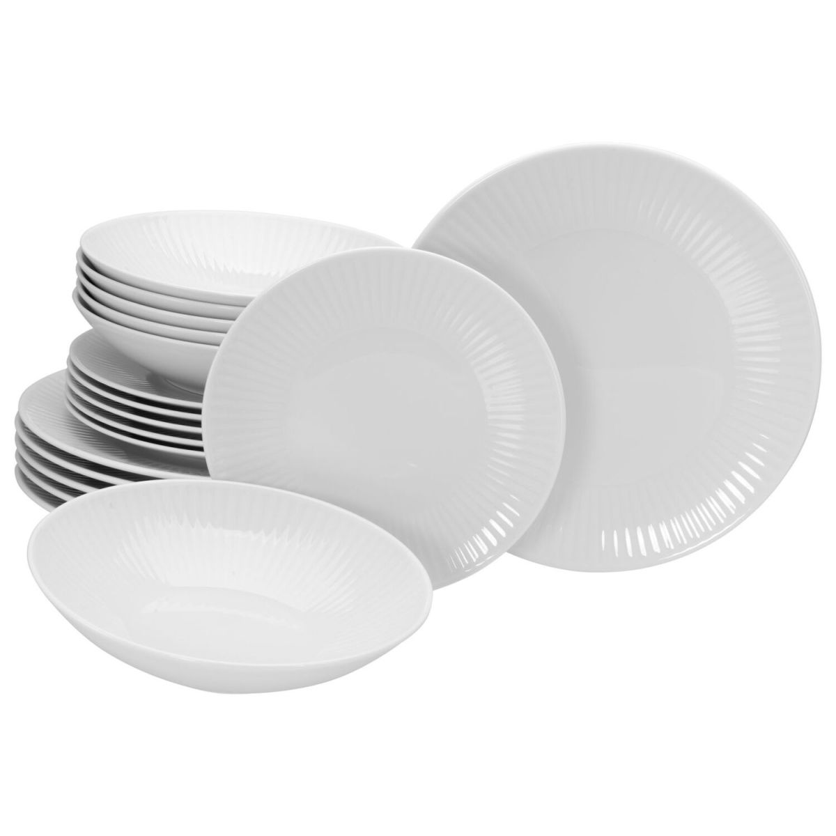 CreaTable Valencia weiss - Tellerset 18-tlg weiß