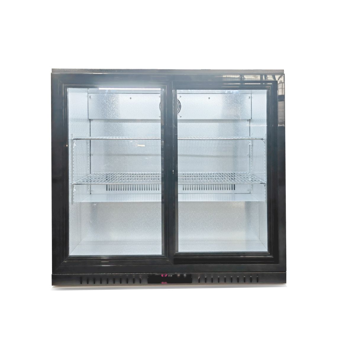 Stalgast Bar Display Cooler, zwei Schiebetüren, 900x530x835 mm (BxTxH), schwarz; 198000 ml, 90x83.5x53 cm (BxHxT); schwarz