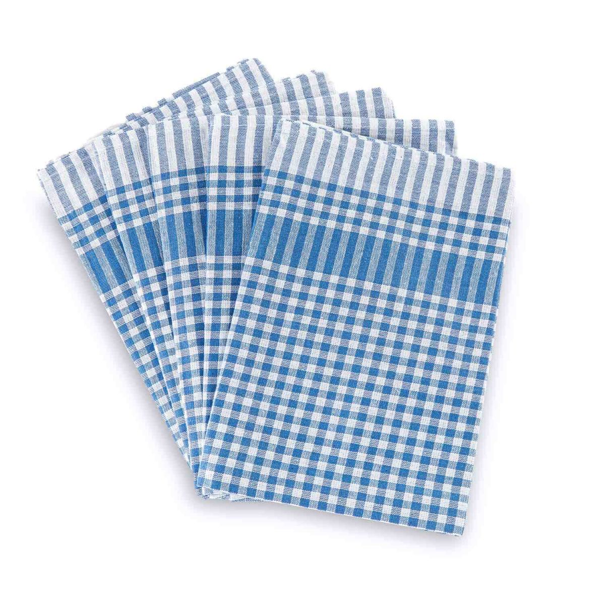 bertsch Hotelwäsche 5er Set Geschirrtücher, kariert 50x70 cm (BxL); blau; 5 Stück / Pack