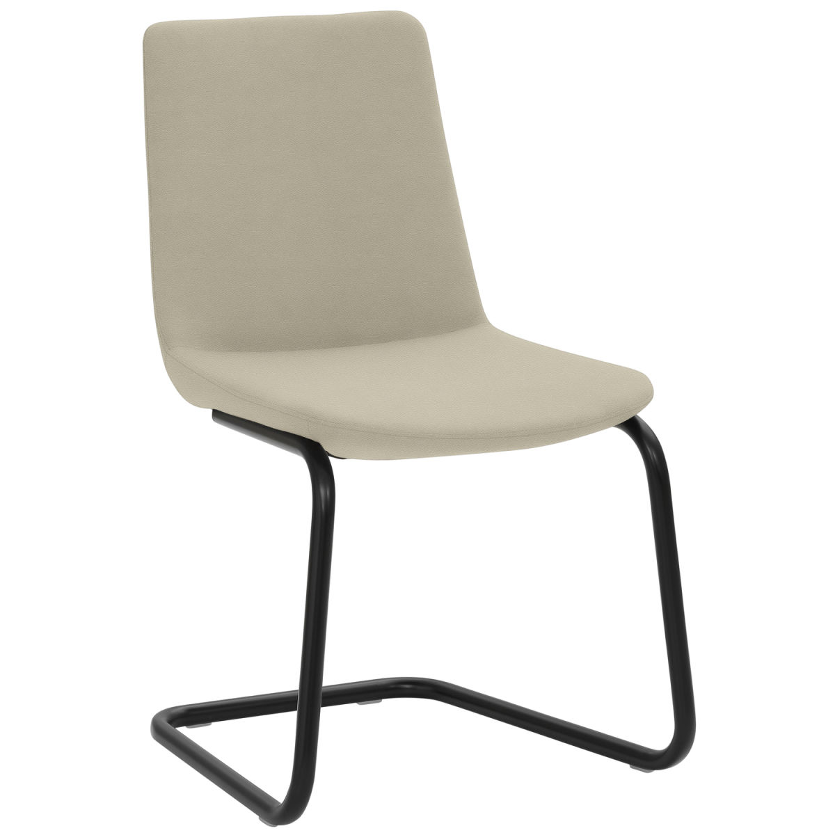 Mayer Sitzmöbel Freischwinger Stuhl Mikrofaser-Stoff 53x54x87 cm (BxTxH); Sitz taupe, Gestell schwarz