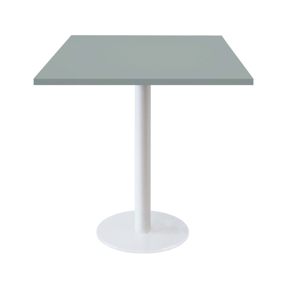 Tavolo Roma quadrato base bianco - laminato tinta unita RestooTab; 70x70x75 cm (LxLxH); grigio; quadrata