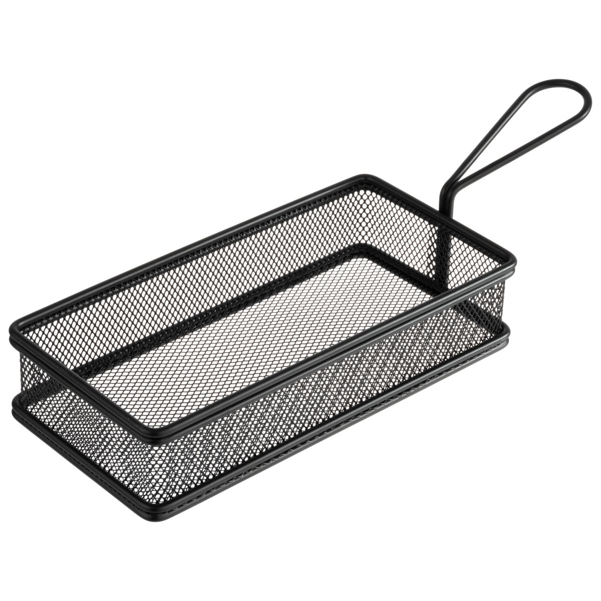 APS Servier-Frittierkorb SNACKHOLDER, Edelstahl, eckig 21.5x10.5x4.5 cm (LxBxH); schwarz