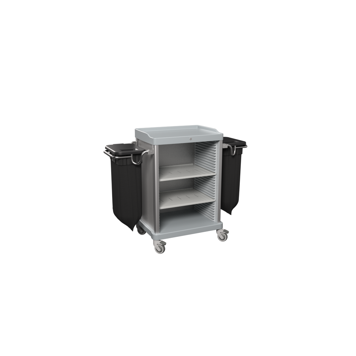 QUATRO Praktischer offener Housekeepingwagen V1 Grau 142x110 cm (BxH); grau